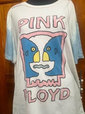 Pink Floyd Kids Tee - White with Pink, Blue & Yellow Graphic